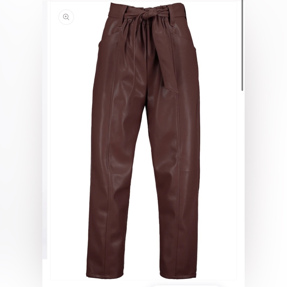 Bishop + Young Harper Paperbag Pant | Faux Leather Belted Paperbag Pant | NWT